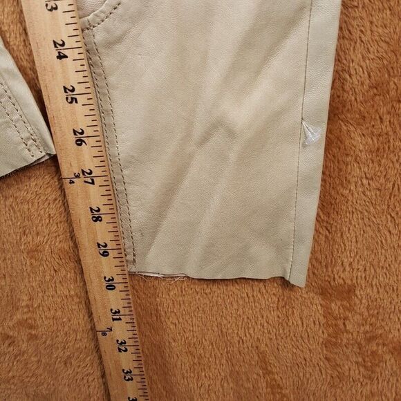 YIGAL AZROUEL Womens Pants Size 4 Tan Skinny 100% Leather Riding Equestrian - Picture 8 of 10
